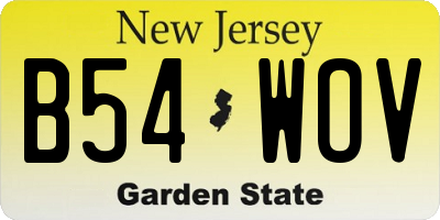 NJ license plate B54WOV