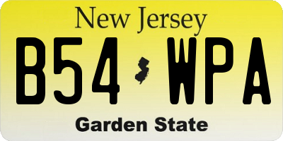 NJ license plate B54WPA