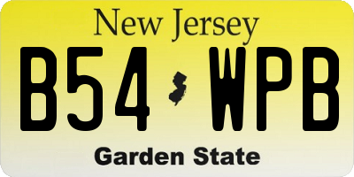 NJ license plate B54WPB