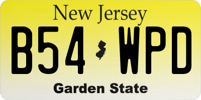 NJ license plate B54WPD
