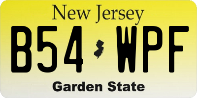 NJ license plate B54WPF