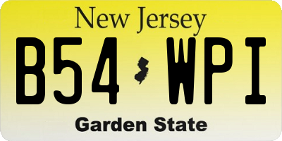 NJ license plate B54WPI
