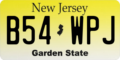 NJ license plate B54WPJ