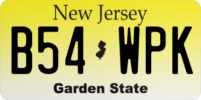 NJ license plate B54WPK