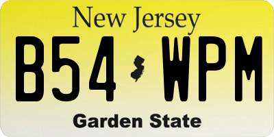 NJ license plate B54WPM