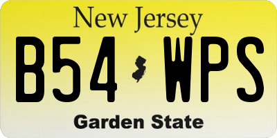 NJ license plate B54WPS