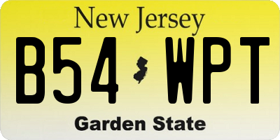 NJ license plate B54WPT