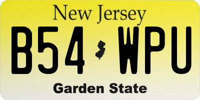 NJ license plate B54WPU