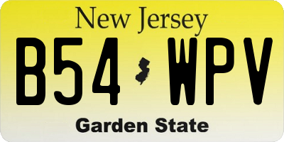 NJ license plate B54WPV