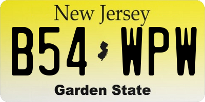 NJ license plate B54WPW