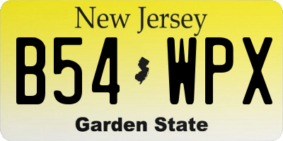 NJ license plate B54WPX