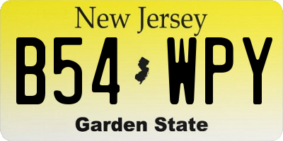 NJ license plate B54WPY
