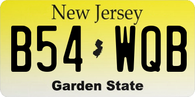 NJ license plate B54WQB