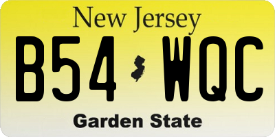 NJ license plate B54WQC