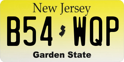 NJ license plate B54WQP