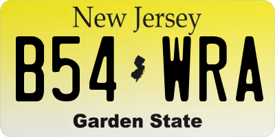 NJ license plate B54WRA