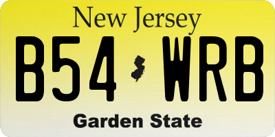 NJ license plate B54WRB