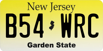NJ license plate B54WRC