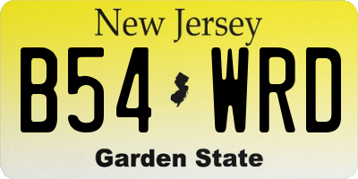 NJ license plate B54WRD