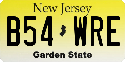 NJ license plate B54WRE