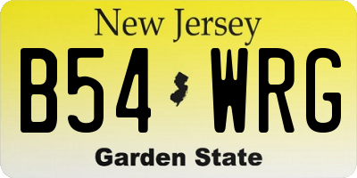NJ license plate B54WRG