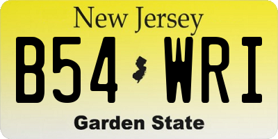 NJ license plate B54WRI