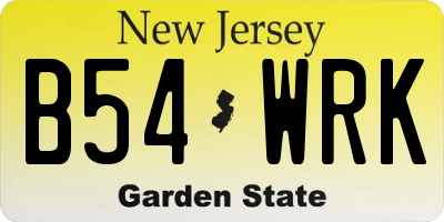 NJ license plate B54WRK