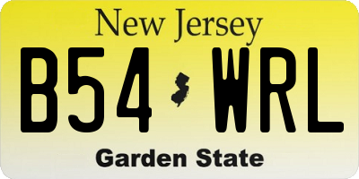 NJ license plate B54WRL