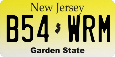 NJ license plate B54WRM