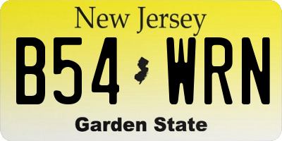 NJ license plate B54WRN