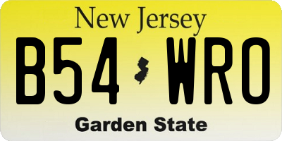 NJ license plate B54WRO