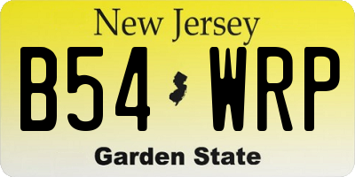 NJ license plate B54WRP