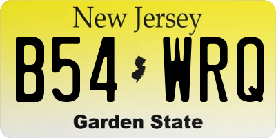 NJ license plate B54WRQ