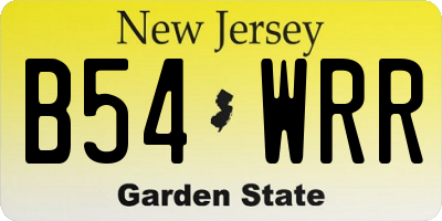 NJ license plate B54WRR