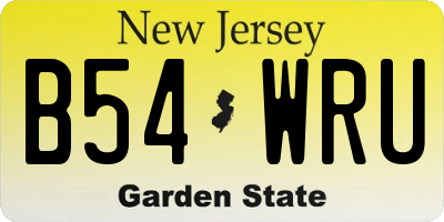 NJ license plate B54WRU