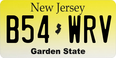 NJ license plate B54WRV