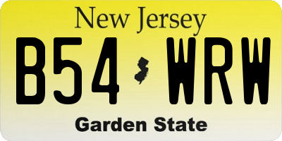 NJ license plate B54WRW
