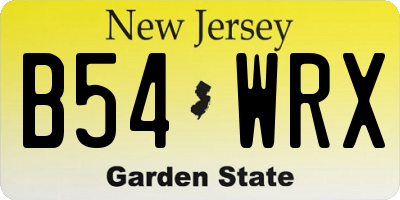 NJ license plate B54WRX