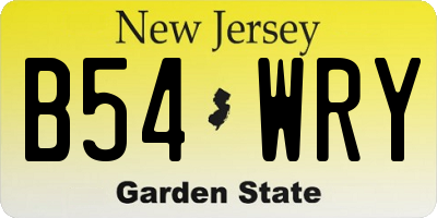 NJ license plate B54WRY