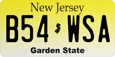 NJ license plate B54WSA