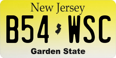 NJ license plate B54WSC