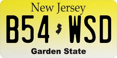 NJ license plate B54WSD