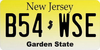 NJ license plate B54WSE