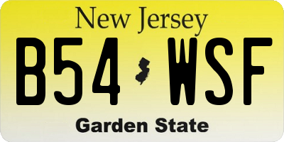 NJ license plate B54WSF