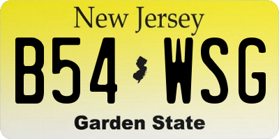 NJ license plate B54WSG