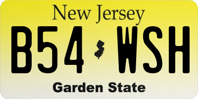 NJ license plate B54WSH