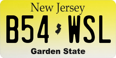NJ license plate B54WSL