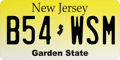 NJ license plate B54WSM