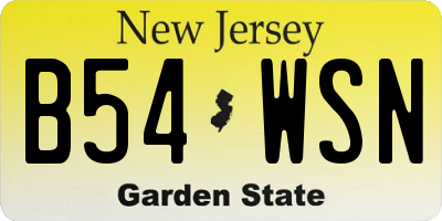 NJ license plate B54WSN
