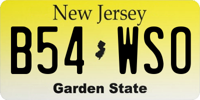NJ license plate B54WSO